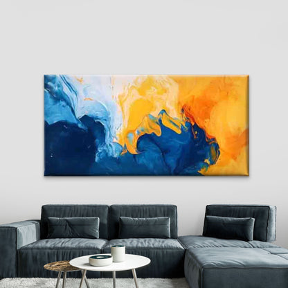 Fluid Movement Dynamic Flow Wall Art Canvas Office Home Room Framed 120x60cm - Bella Home Decor