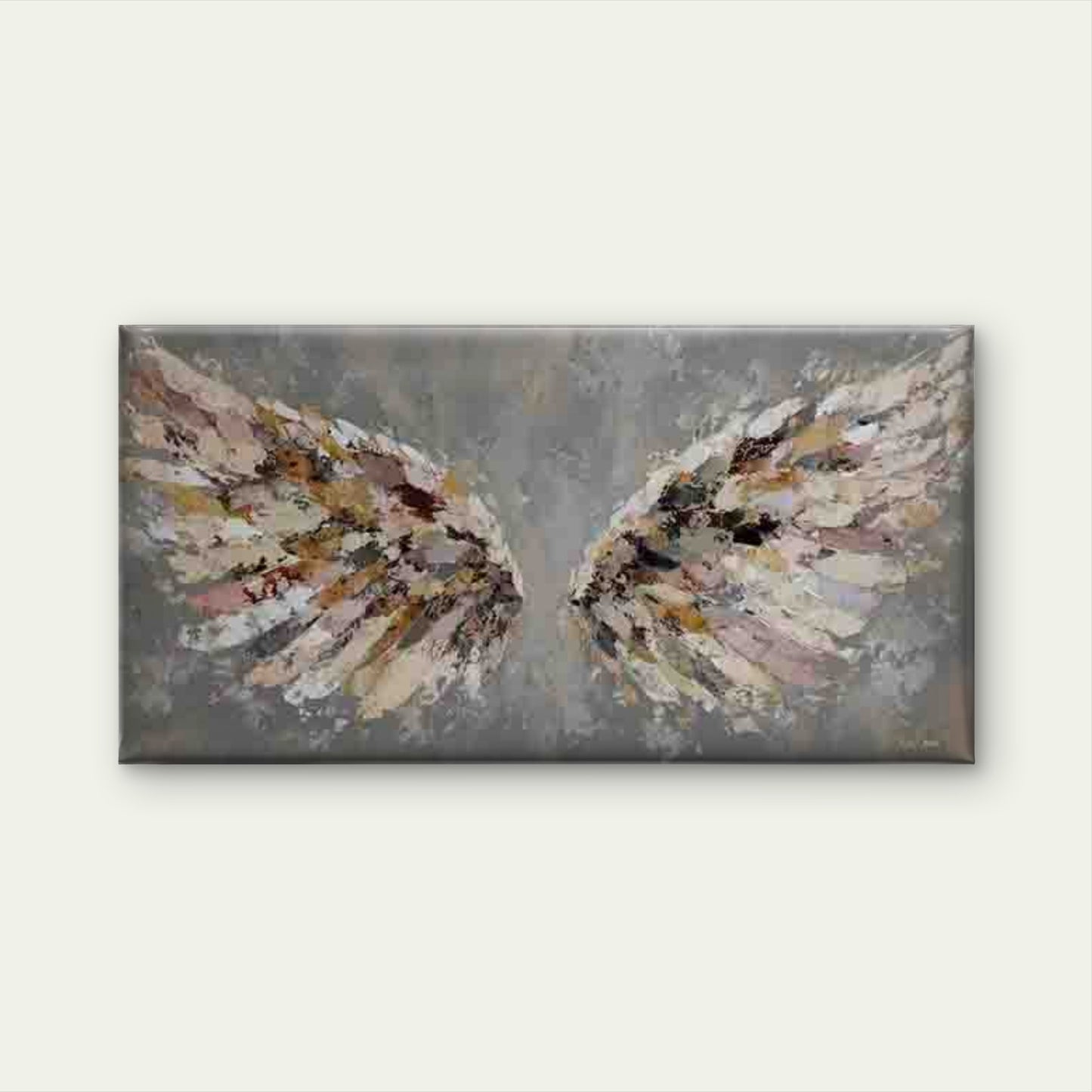 Wingspan Angel Wing Wall Art Canvas Office Home Room Framed 120x60cm - Bella Home Decor