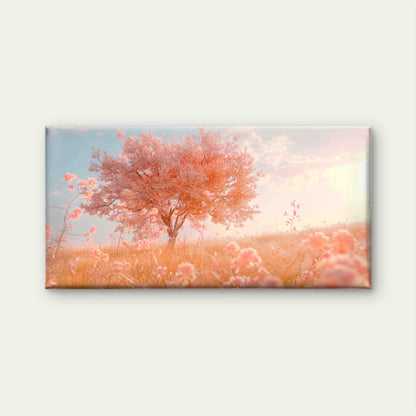 Lone Cherry Blossom Tree Wall Art Canvas Office Home Room Framed 120x60cm - Bella Home Decor
