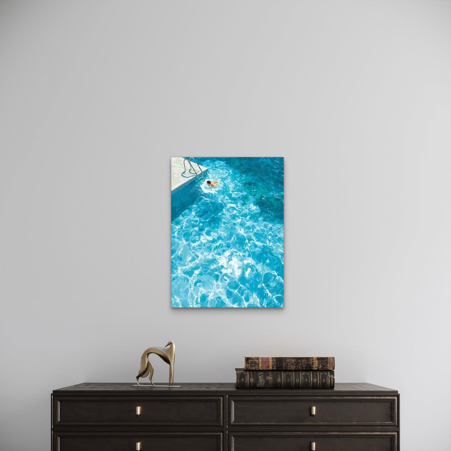 Turquoise Blue Swimming Pool 60x90cm Metal Print Ready to Hang