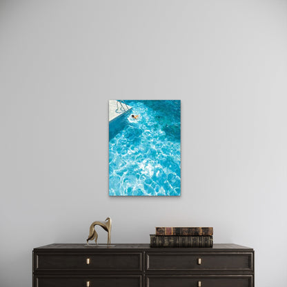 Turquoise Blue Swimming Pool 60x90cm Metal Print Ready to Hang