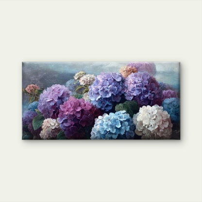 Purple Blue White Blossom Wall Art Canvas Office Home Room Framed 120x60cm - Bella Home Decor