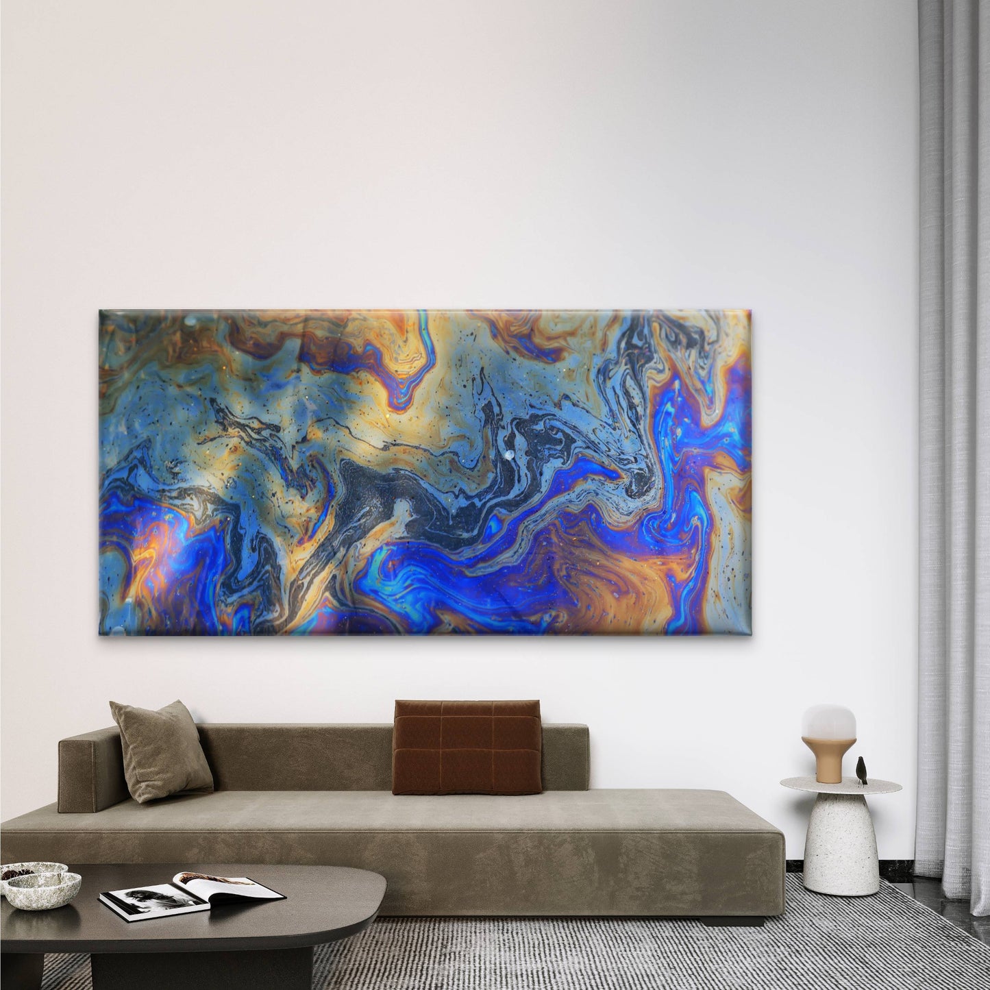 Abstract Background Gasoline Wall Art Canvas Office Home Room Framed 120x60cm