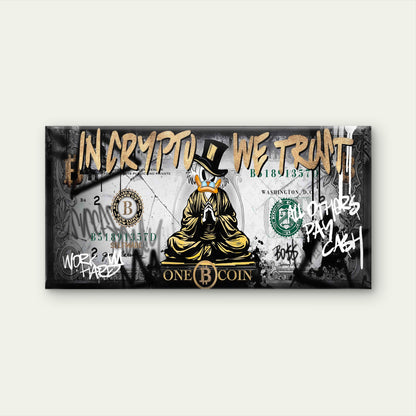 Mascot Wealth Currency Money Print Wall Art Canvas Office Home Framed 120x60cm - Bella Home Decor