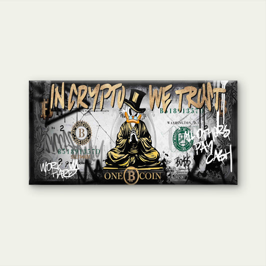 Mascot Wealth Currency Money Print Wall Art Canvas Office Home Framed 120x60cm
