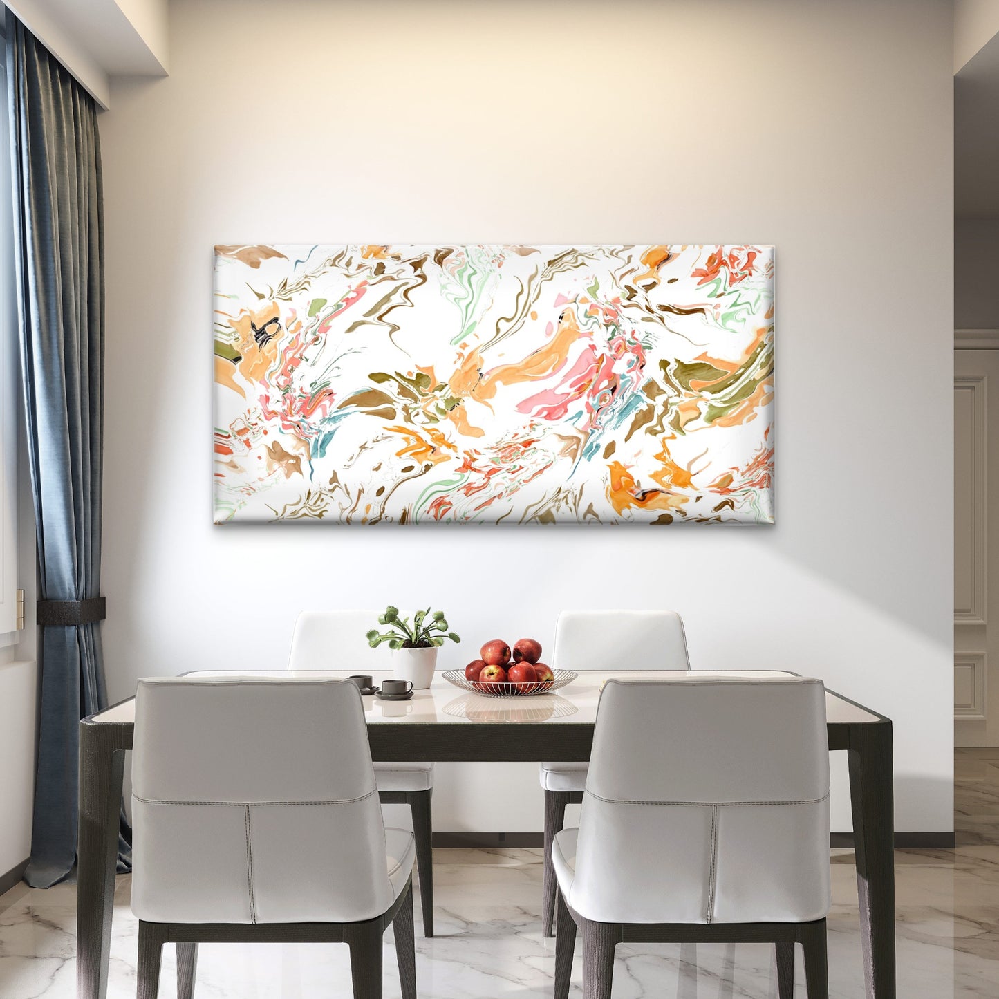 Abstract Pastel Marble Art Wall Art Canvas Office Home Room Framed 120x60cm