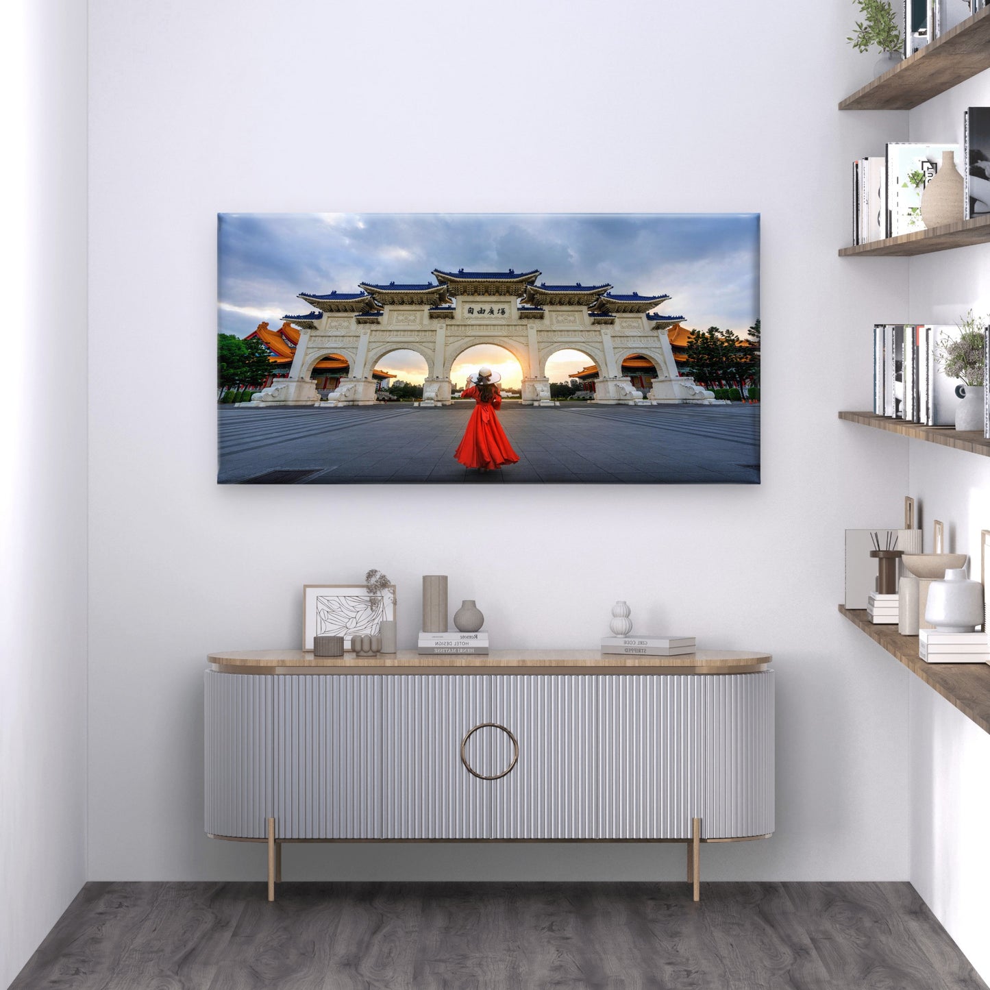 Exploring Taipei in Taiwan Wall Art Canvas Office Home Room Framed 120x60cm