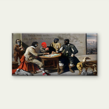 Modern Masked Board Game Wall Art Canvas Office Home Room Framed 120x60cm