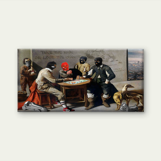 Modern Masked Board Game Wall Art Canvas Office Home Room Framed 120x60cm