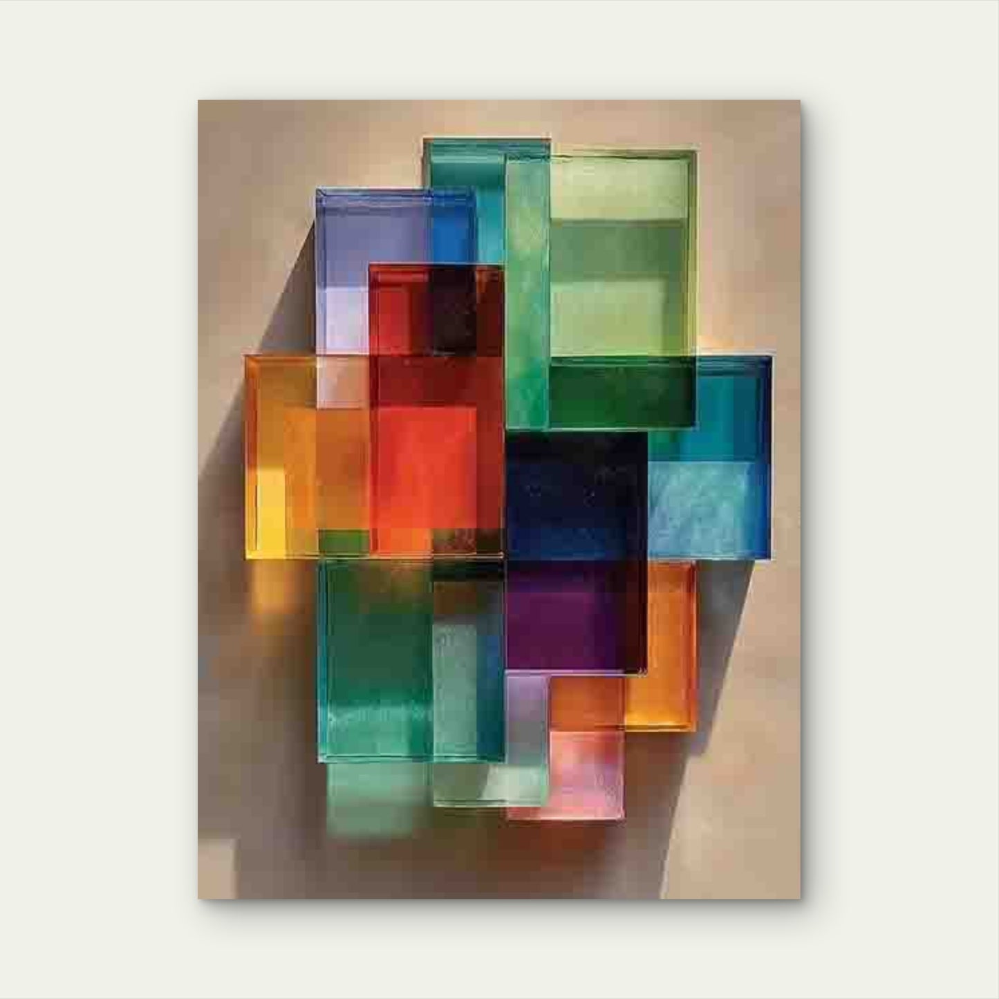 Colorful Glass Illusion Metal Print Ready to Hang
