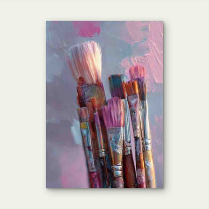 Featuring Colorful Paint Brushes 60x90cm Metal Print Ready to Hang