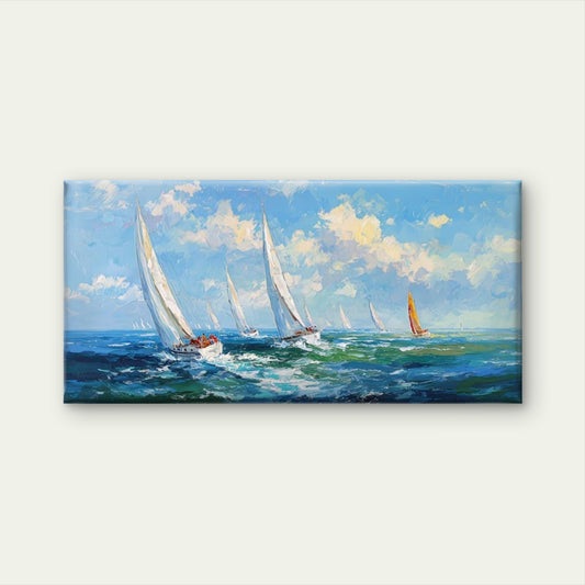 Thrill of Sailing Wall Art Canvas Office Home Room Framed 120x60cm