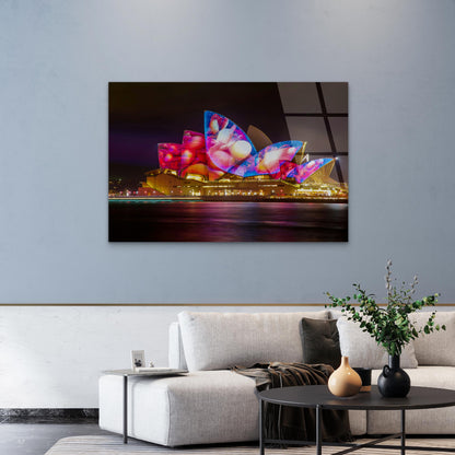 Sydney Opera House Vivid Light Show Acrylic Glass Printing Wall Art Australian Made Quality