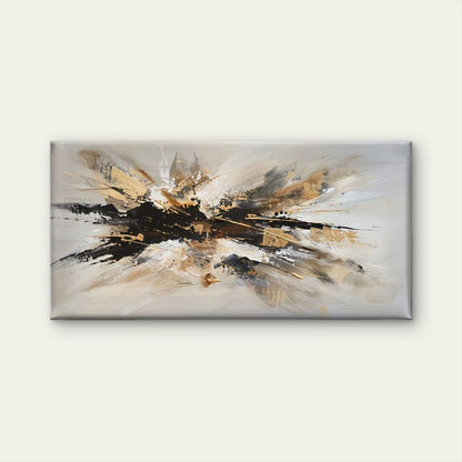 Abstract Design in Golden Wall Art Canvas Office Home Room Framed 120x60cm - Bella Home Decor