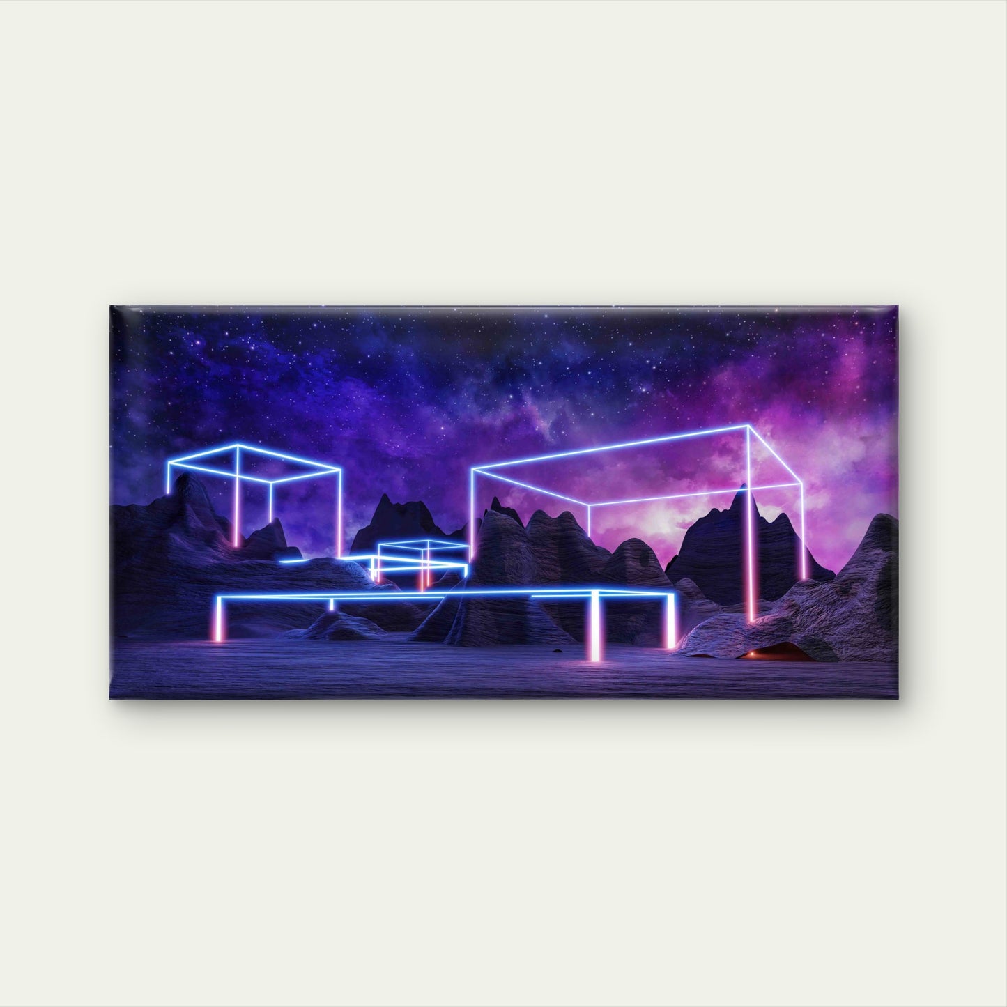 Virtual Reality Landscape Wall Art Canvas Office Home Room Framed 120x60cm - Bella Home Decor