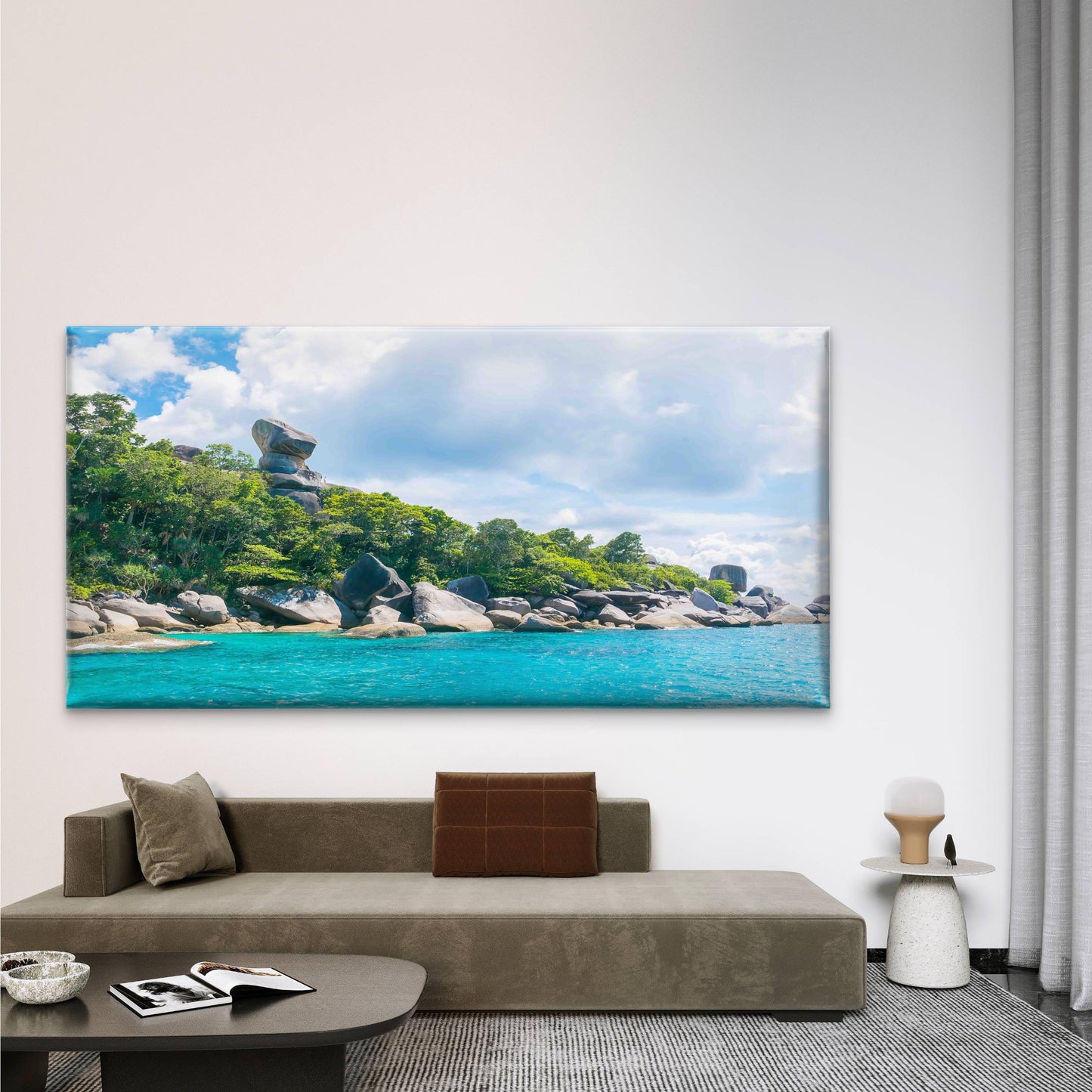Beautiful Island Andaman Shore Wall Art Canvas Office Home Room Framed 120x60cm