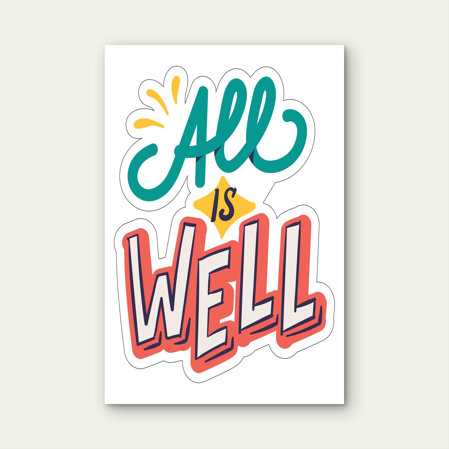 All Is Well Print 60x90cm Metal Print Ready to Hang
