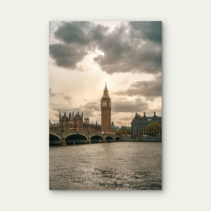 Big Ben Towering Over The City Of London 60x90cm Metal Print Ready to Hang
