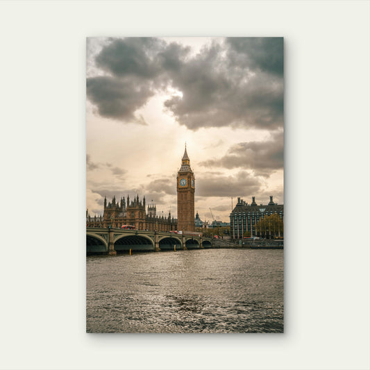 Big Ben Towering Over The City Of London 60x90cm Metal Print Ready to Hang