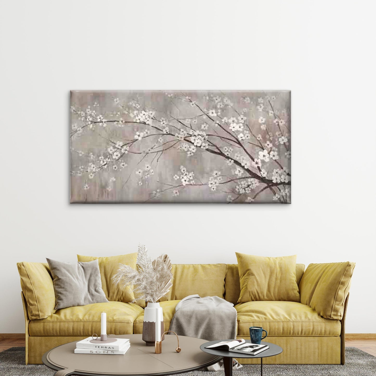 Cherry Blossoms in Spring Wall Art Canvas Office Home Room Framed 120x60cm