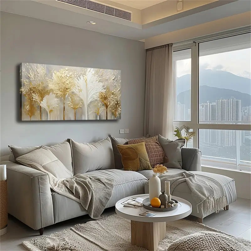 Made Of Golden Feathers Wall Art Canvas Office Home Room Framed 120x60cm - Bella Home Decor
