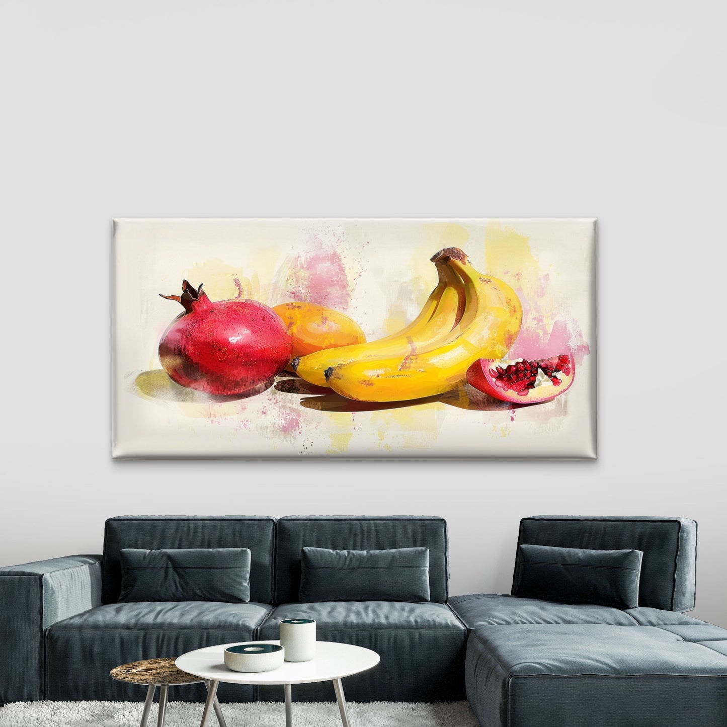 Vibrant Watercolor Fruit Art Wall Art Canvas Office Home Room Framed 120x60cm