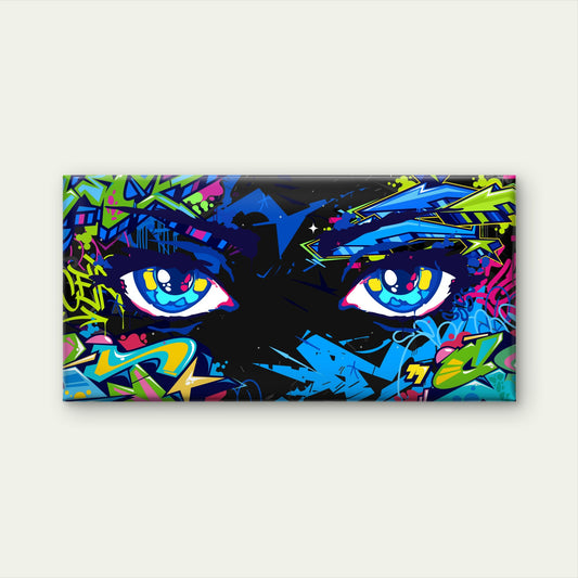 Urban Graffiti Eyes Abstract Colorful Wall Art Canvas Office Home Framed 120x60
