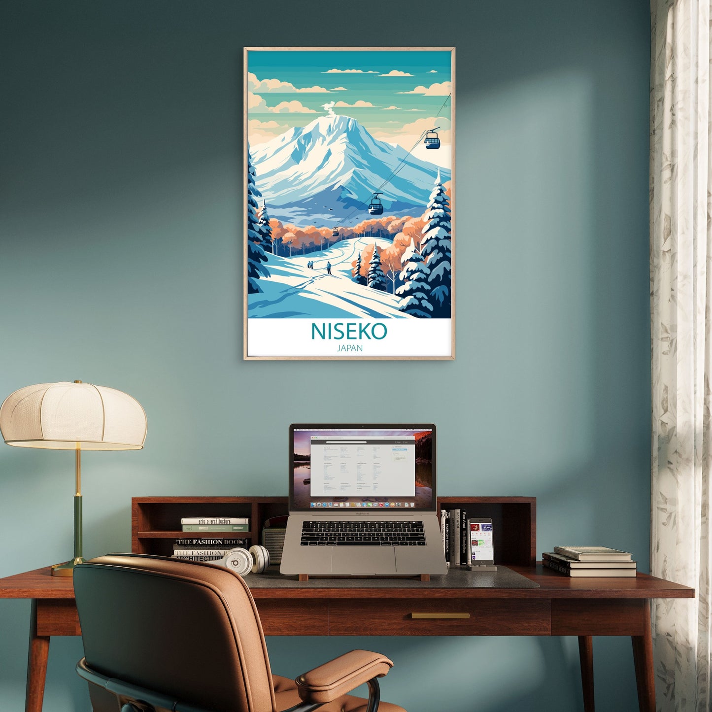 Niseko Japan Ski Resort Mount Yotei Mountain Travel Poster Print Wall Art