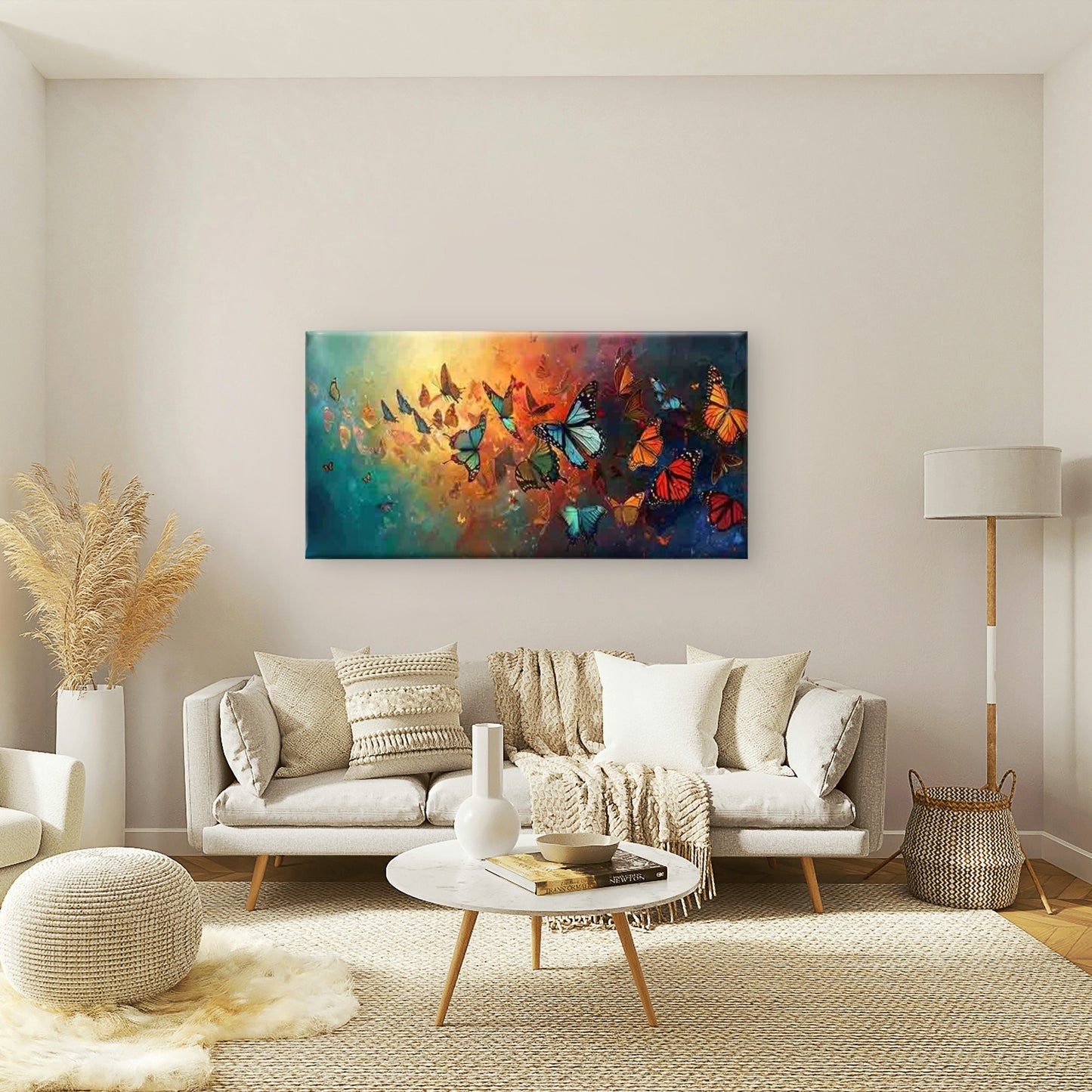 Abstract of Colorful Butterfly Wall Art Canvas Office Home Room Framed 120x60cm - Bella Home Decor