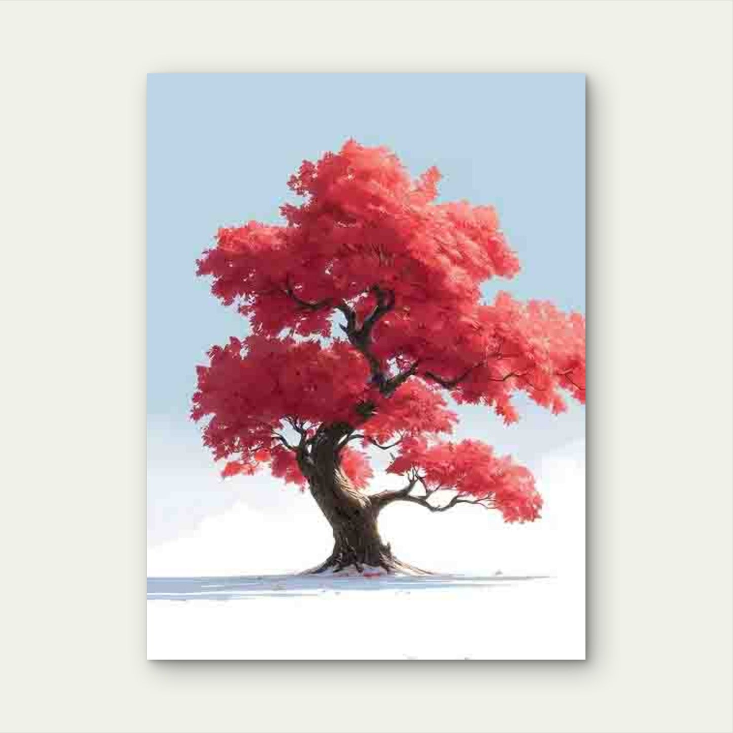Japanese-Inspired Cherry Blossom Landscape 60x90cm Metal Print Ready to Hang
