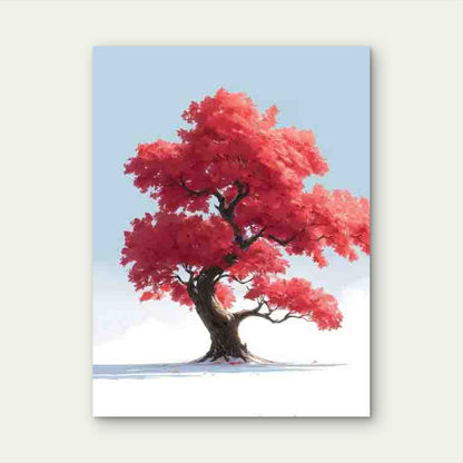 Japanese-Inspired Cherry Blossom Landscape 60x90cm Metal Print Ready to Hang