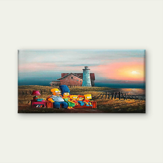 Whimsical Coast Lighthouse Wall Art Canvas Office Home Room Framed 120x60cm