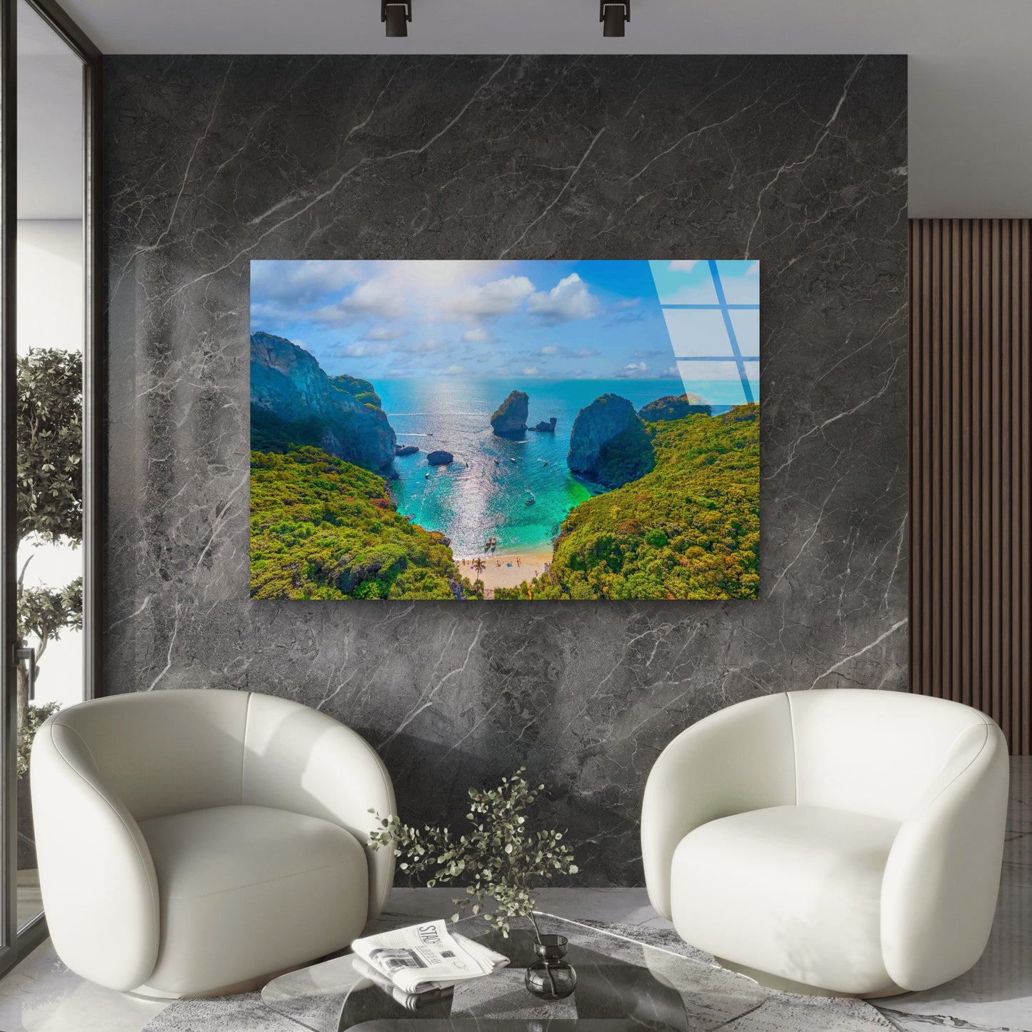 Tropical Hidden Bay Tempered Glass Printing Wall Art Australian Made Quality