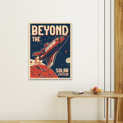 Retro Space Shuttle 60x90cm Metal Print Ready to Hang