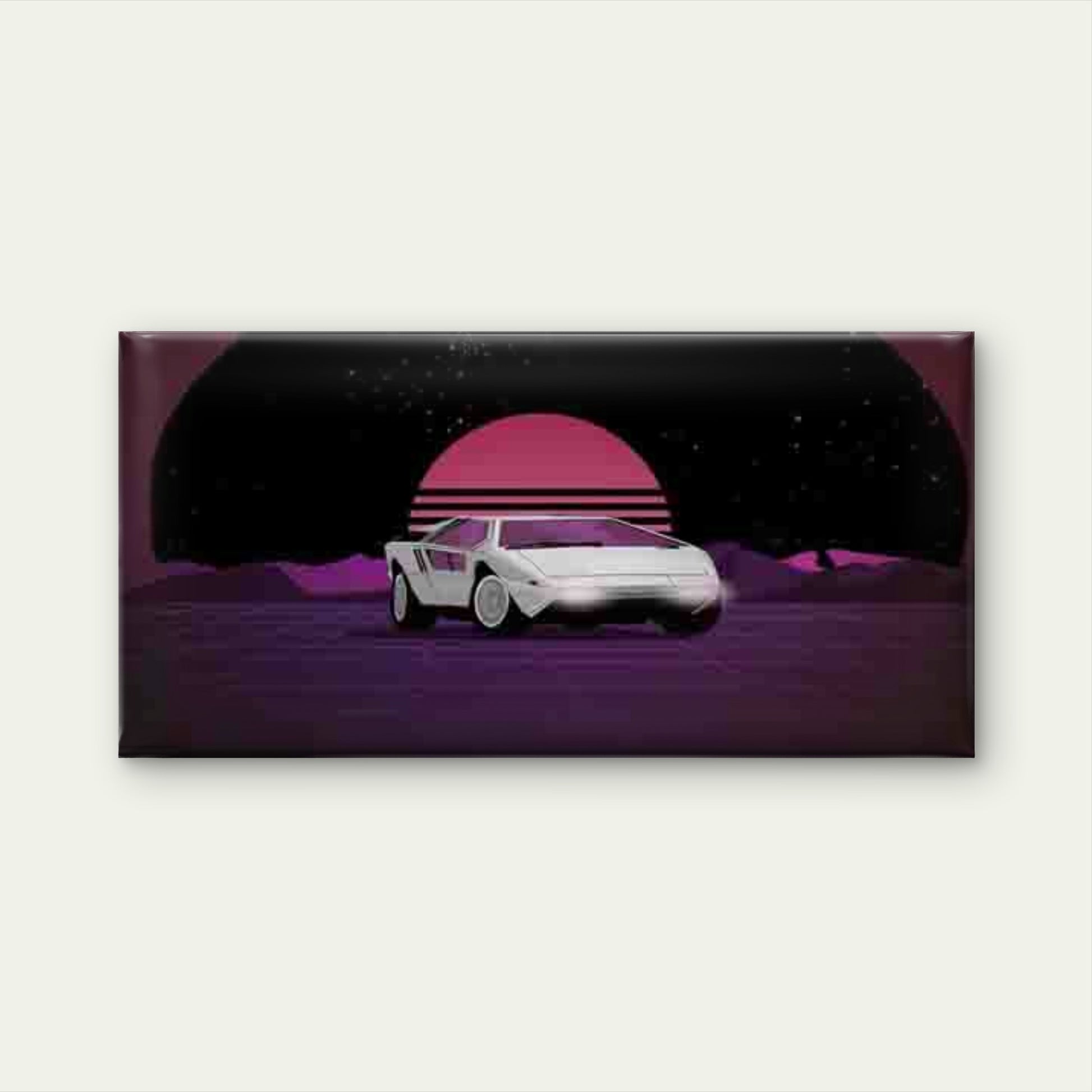Retro Futuristic Sports Car Wall Art Canvas Office Home Room Framed 120x60cm - Bella Home Decor
