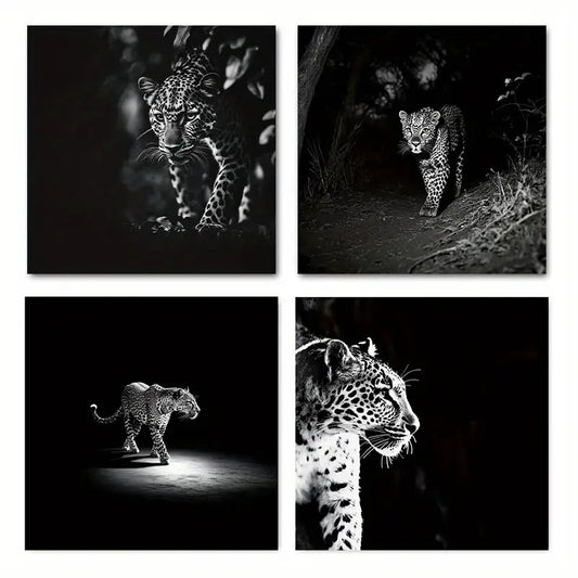 4pcs Black & White Decor, Classic Retro Style Wall Art Canvas Framed