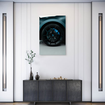 Wheel Of A Bugatti Chiron Sport 40x60cm Metal Print Ready to Hang
