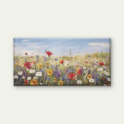 Wildflower Meadow Beneath Wall Art Canvas Office Home Room Framed 120x60cm