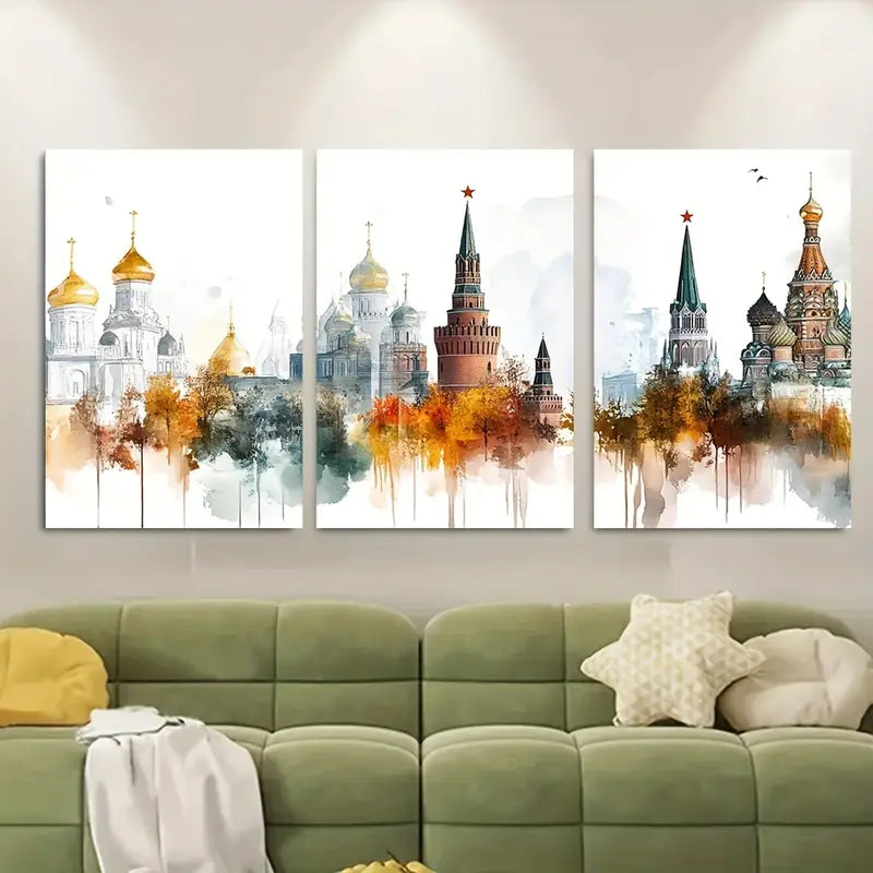 3pcs Featuring Bratsk, Russia Metal Print Ready to Hang Art