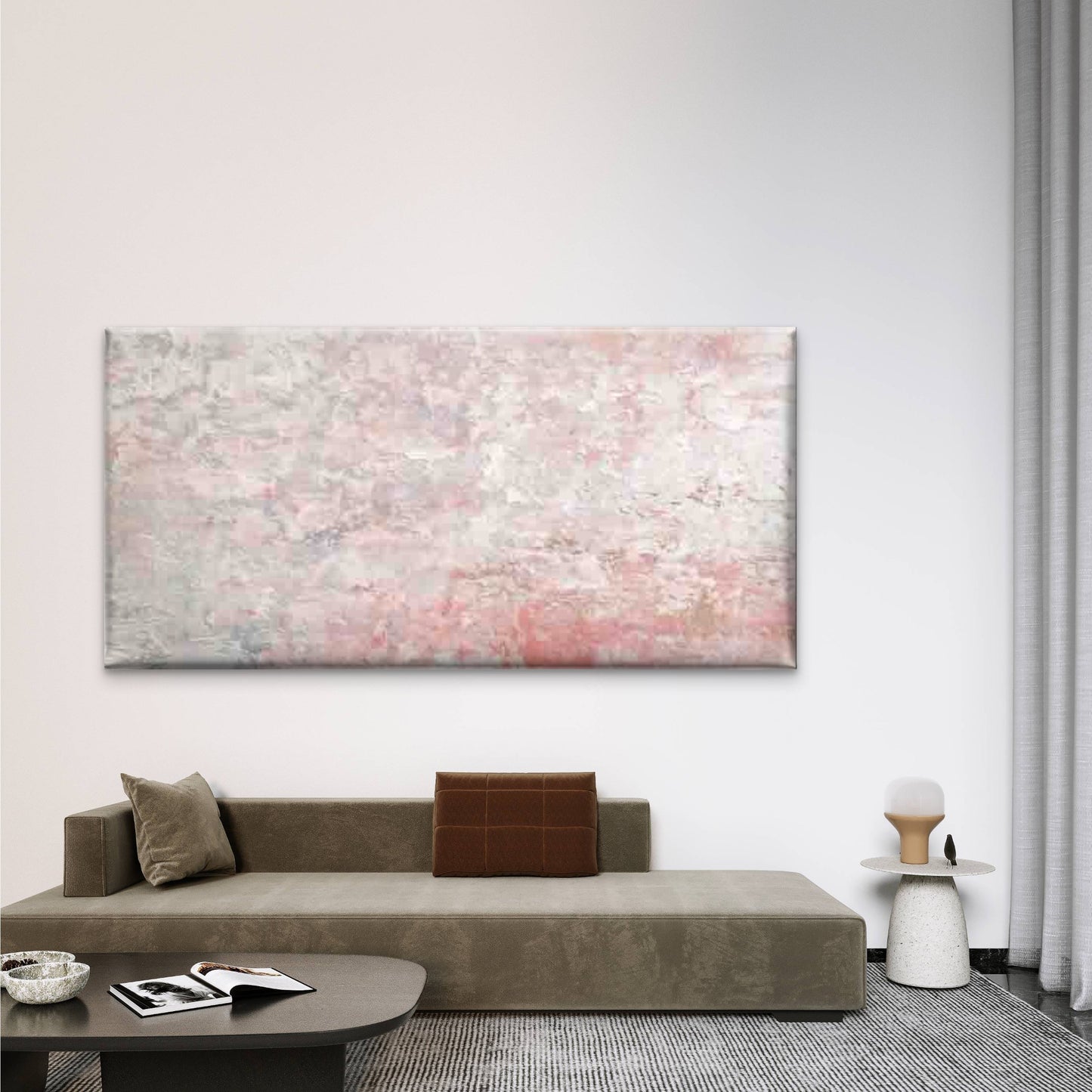 Pastel Abstract Design Wall Art Canvas Office Home Room Framed 120x60cm - Bella Home Decor
