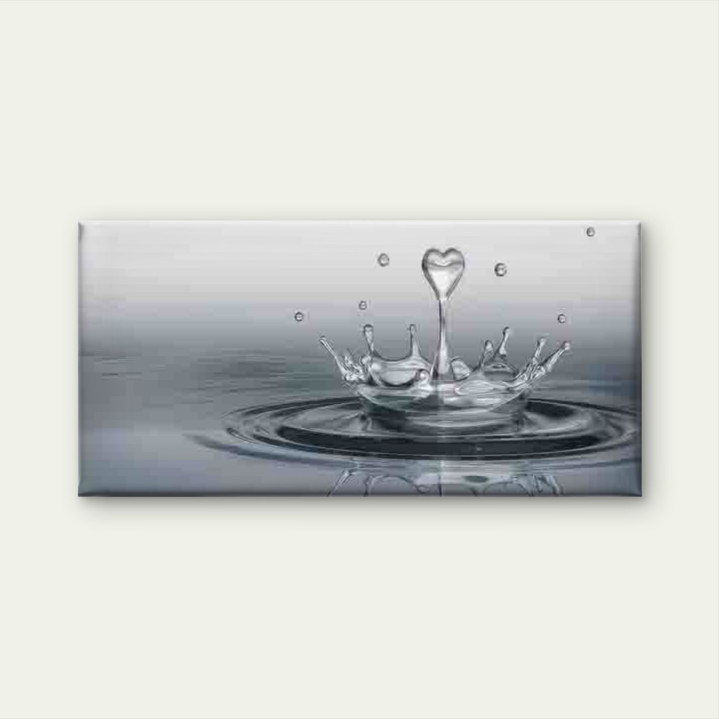 Water Splashes with Heart-Shape Wall Art Canvas Office Home Room Framed 120x60cm - Bella Home Decor