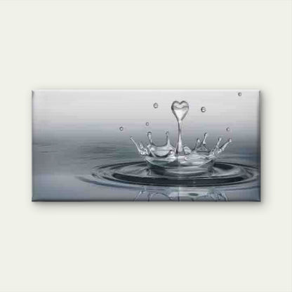 Water Splashes with Heart-Shape Wall Art Canvas Office Home Room Framed 120x60cm - Bella Home Decor
