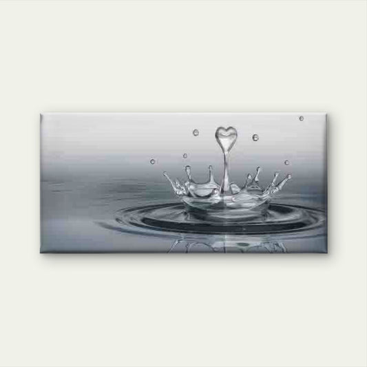 Water Splashes with Heart-Shape Wall Art Canvas Office Home Room Framed 120x60cm
