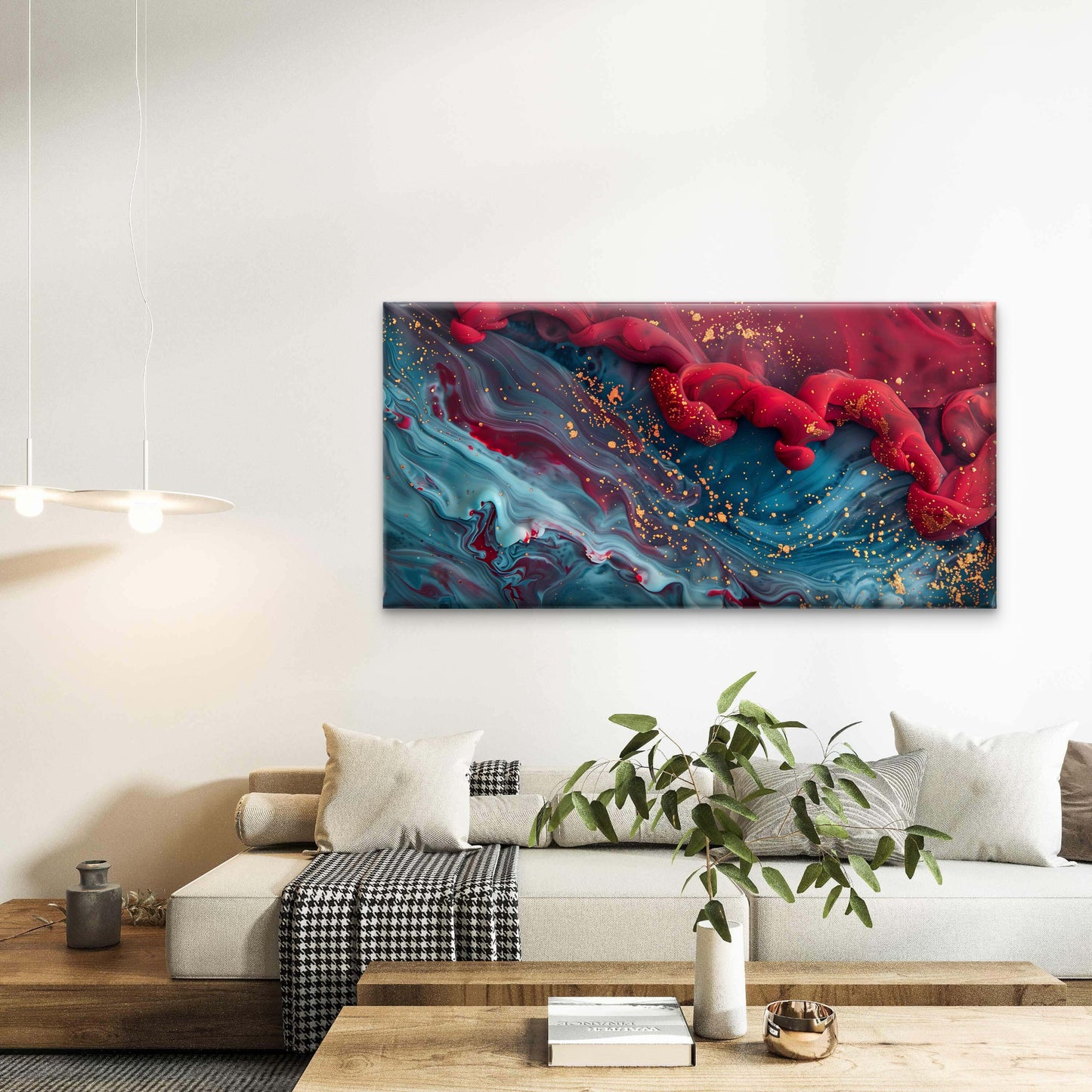 Abstract View of Colour Mixing Wall Art Canvas Office Home Room Framed 120x60cm - Bella Home Decor