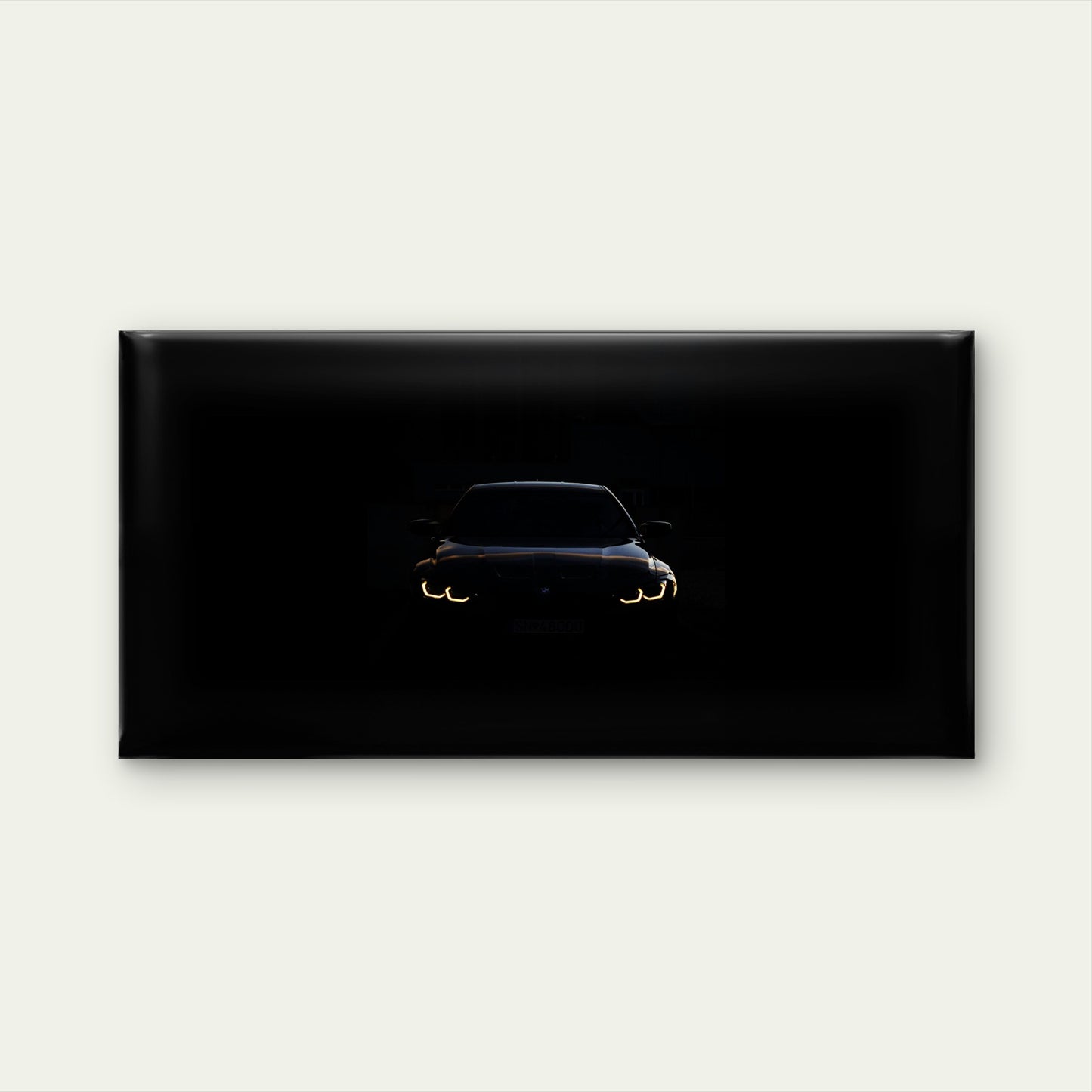 Headlights Piercing Deep Dark Wall Art Canvas Office Home Room Framed 120x60cm