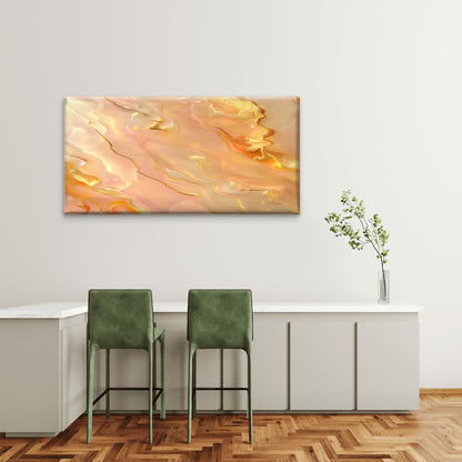 Abstract Peach Metallic Art Wall Art Canvas Office Home Room Framed 120x60cm