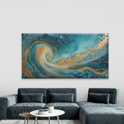 Marble-like Abstract Ocean WaveWall Art Canvas Office Home Room Framed 120x60cm