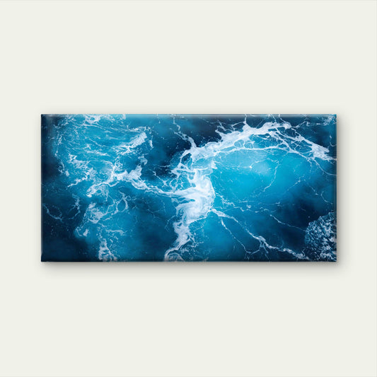 Ocean Wave Sea Foam Wall Art Canvas Office Home Room Framed 120x60cm
