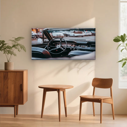 Ford Mustang Dashboard Interior Wall Art Canvas Office Home Framed 120x60cm