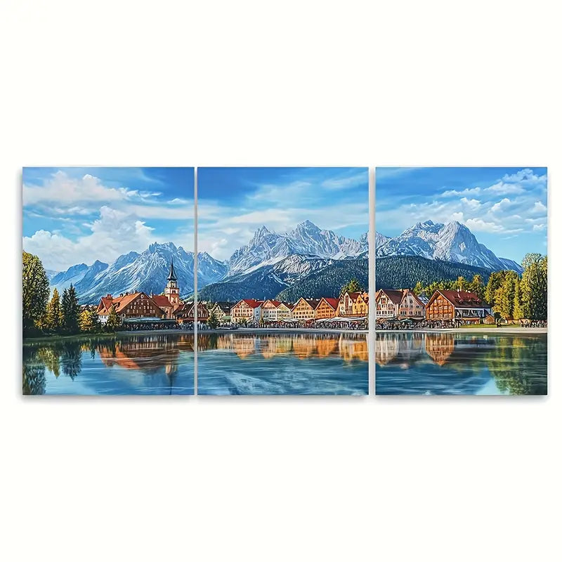 3pcs Garmisch-Partenkirchen Metal Print Ready to Hang Art - Bella Home Decor